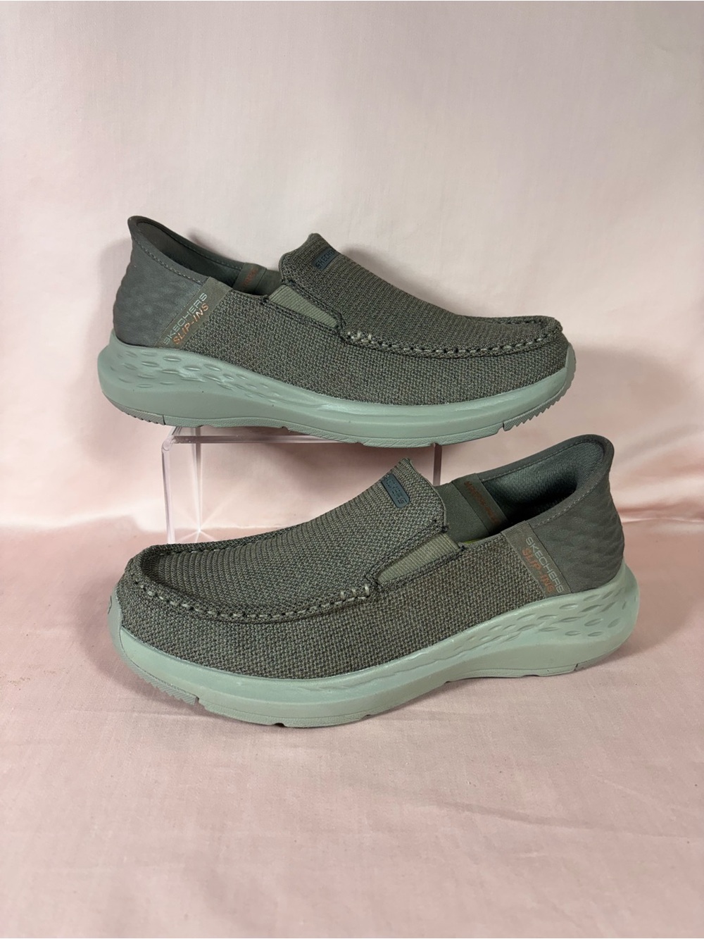 Skechers Men's Taupe Slip-Ins Parson Ralven Slip On Walking Shoes Size: 7.5